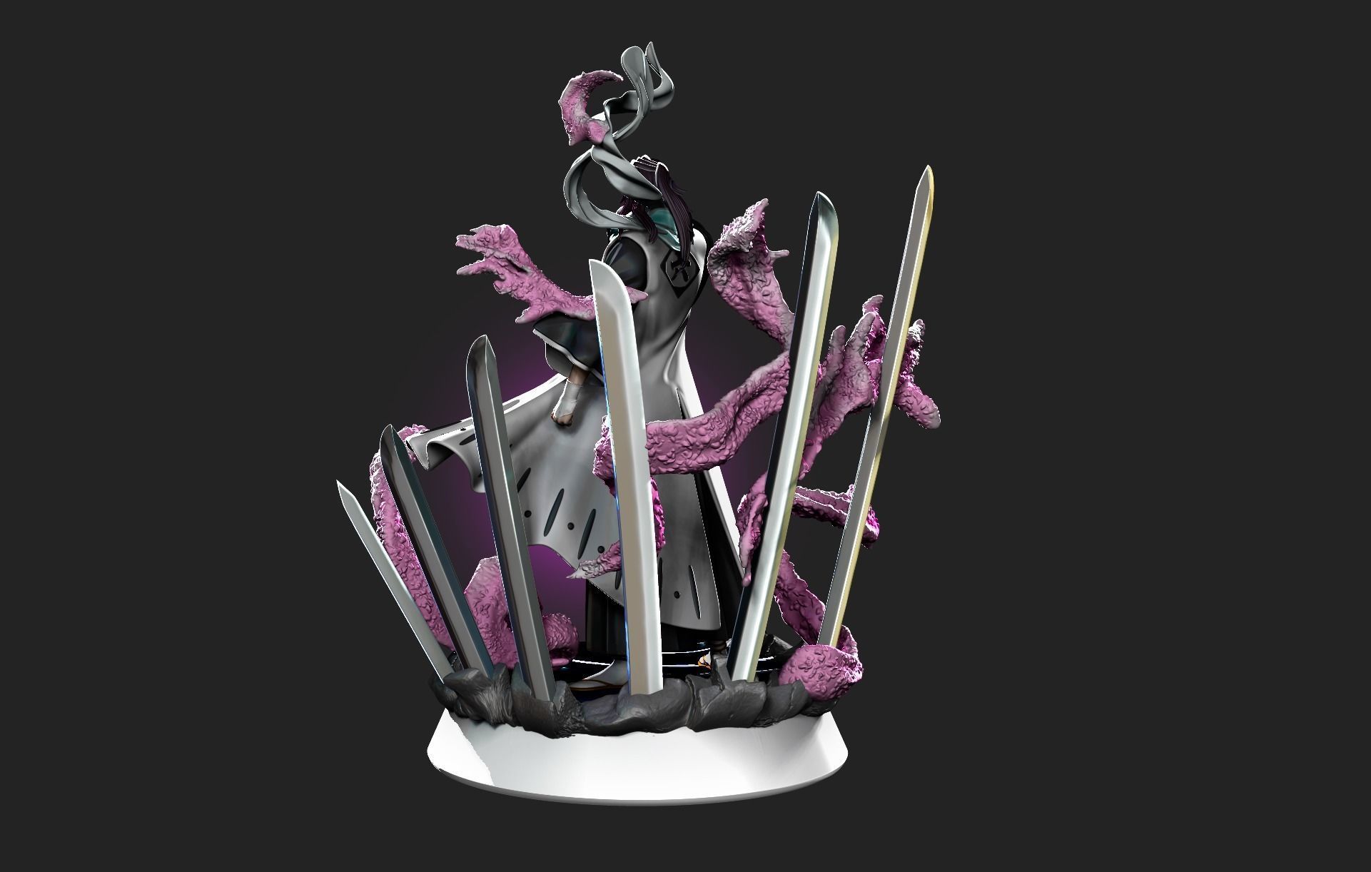 BLEACH - BYAKUYA KUCHIKI BANKAI - SENBONZAKURA KAGEYOSHI -STATUE 3D print model_3