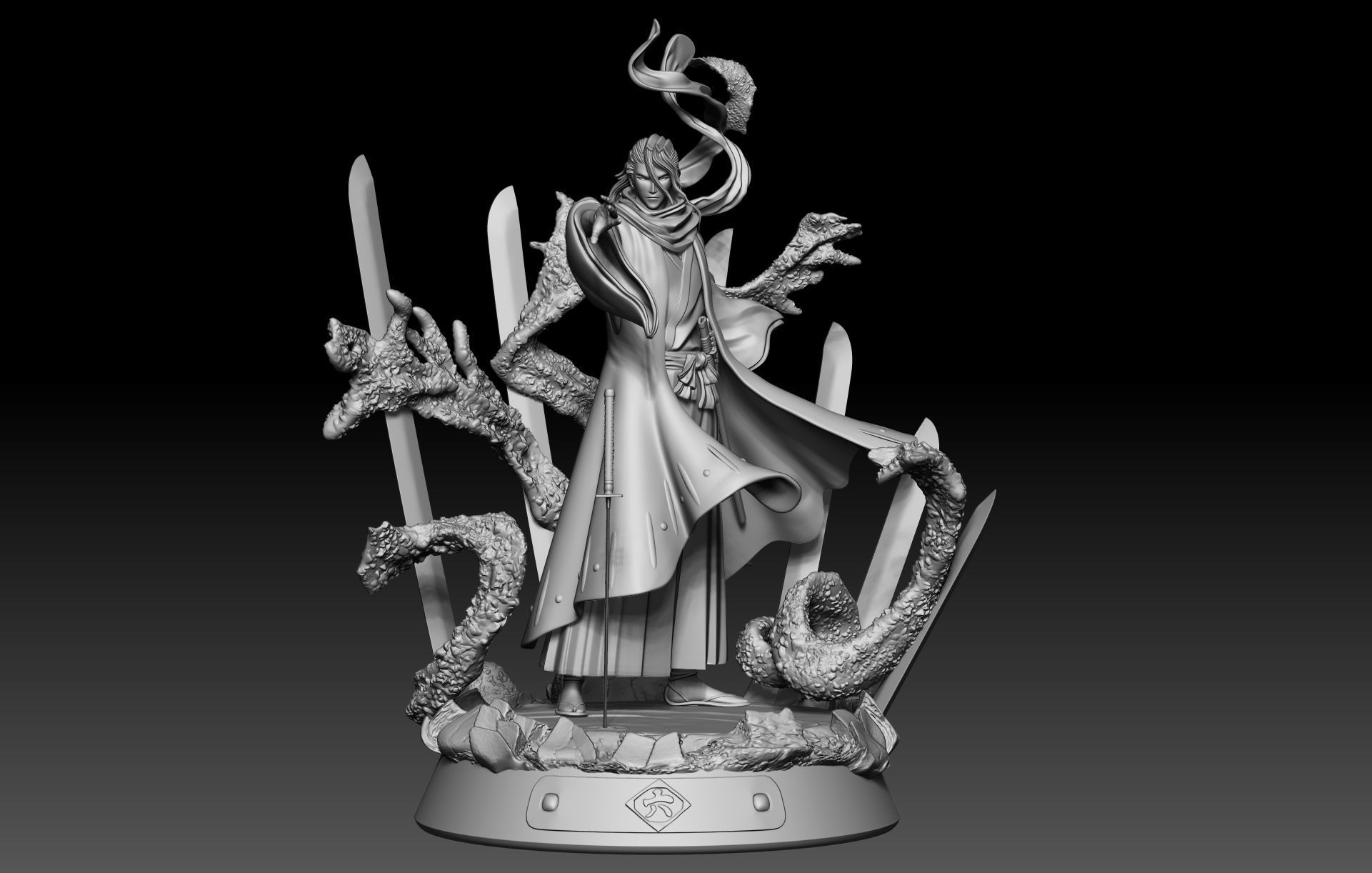 BLEACH - BYAKUYA KUCHIKI BANKAI - SENBONZAKURA KAGEYOSHI -STATUE 3D print model_5
