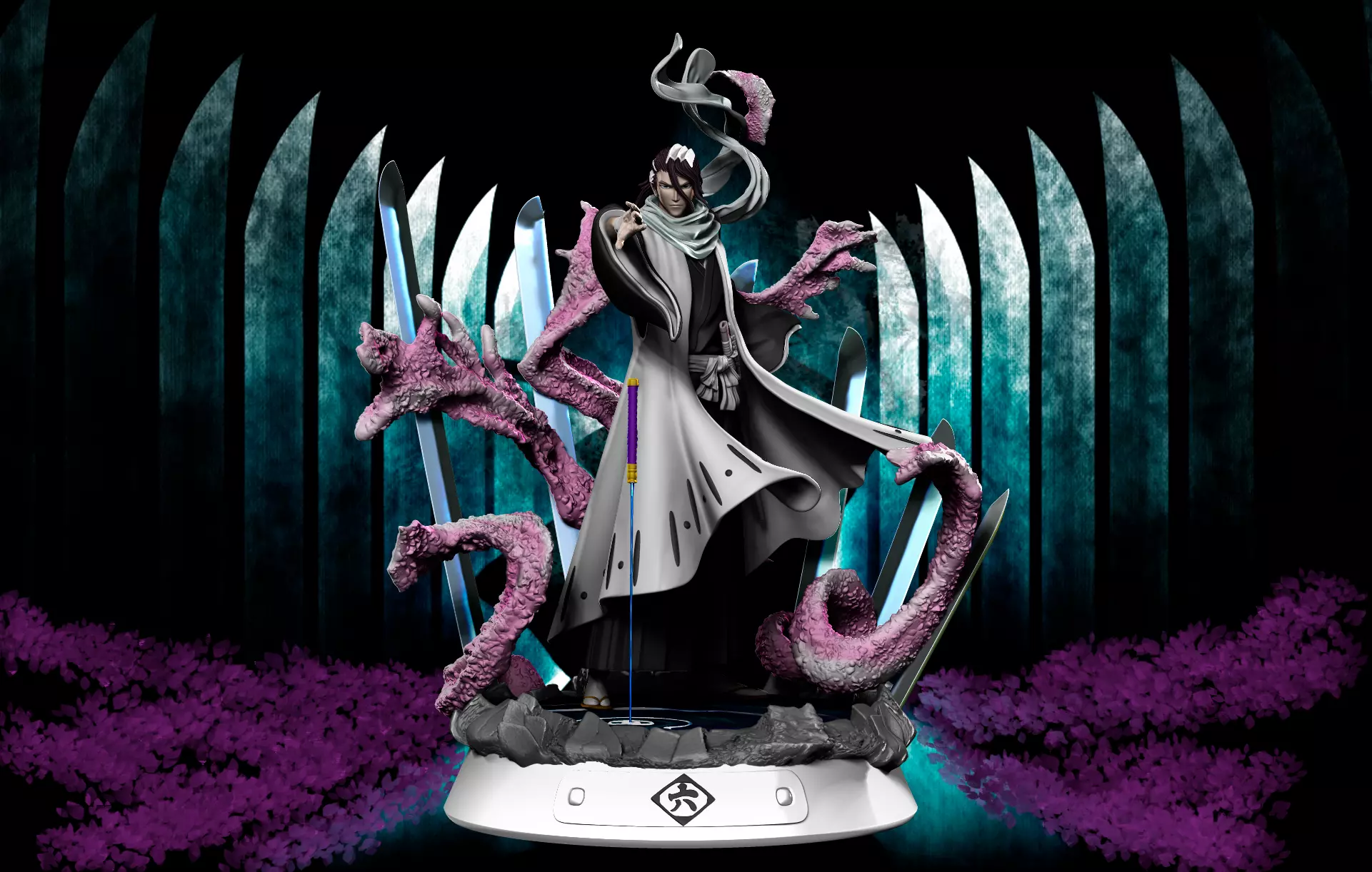 BLEACH - BYAKUYA KUCHIKI BANKAI - SENBONZAKURA KAGEYOSHI -STATUE 3D print model_0