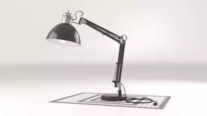 Multi-Joint Desk Lamp with Light Bulb 3D model