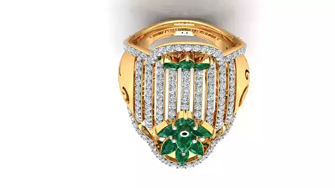 Women Pear Diamond Cocktail Diamond Ring 3dm stl Renders Details