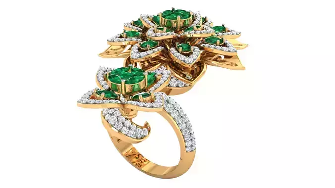 Women Pear Diamond Cocktail Diamond Ring 3dm stl Renders Details