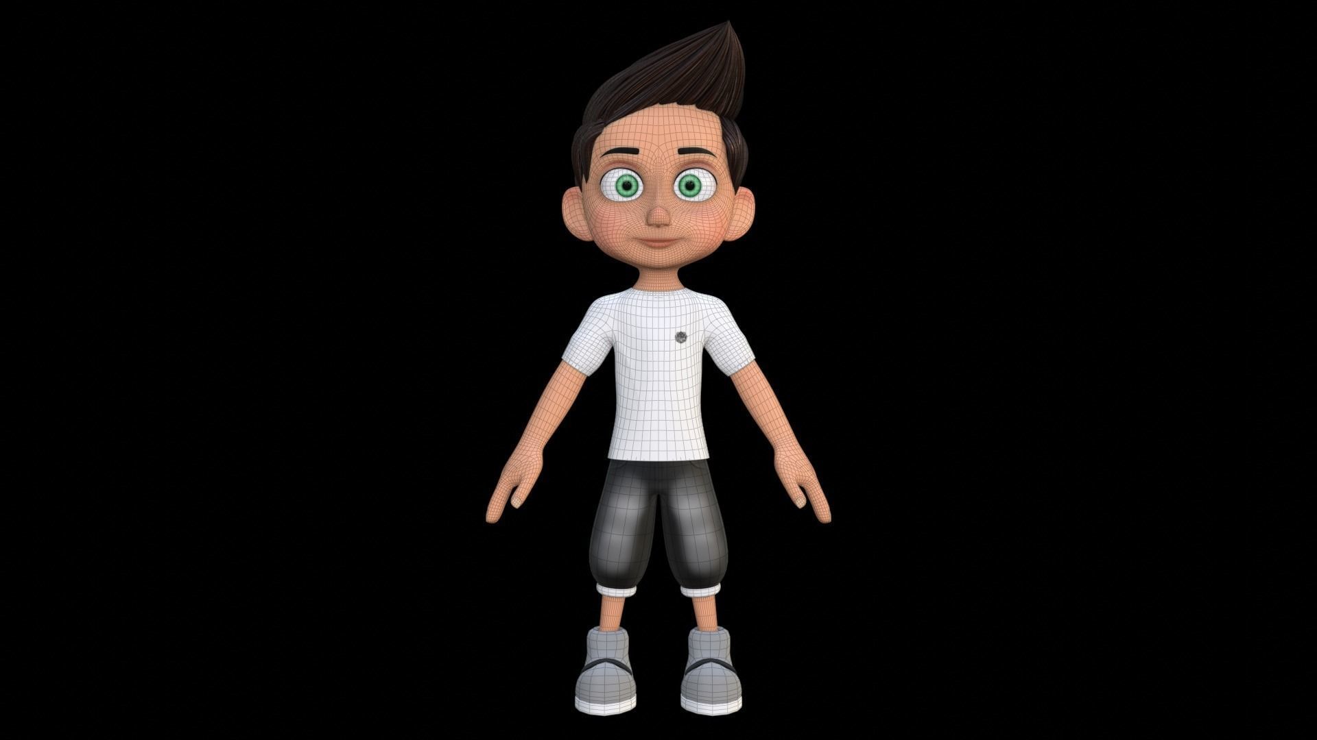 Jack Rigged Stylized Character Low-poly 3D model_16