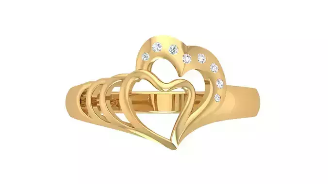 Women Cocktail Diamond Ring 3dm stl Renders Details