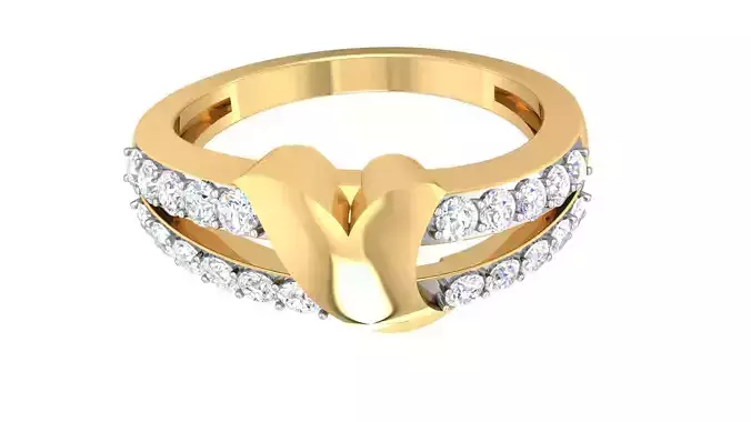 Women Diamond Ring 3dm stl Renders Details