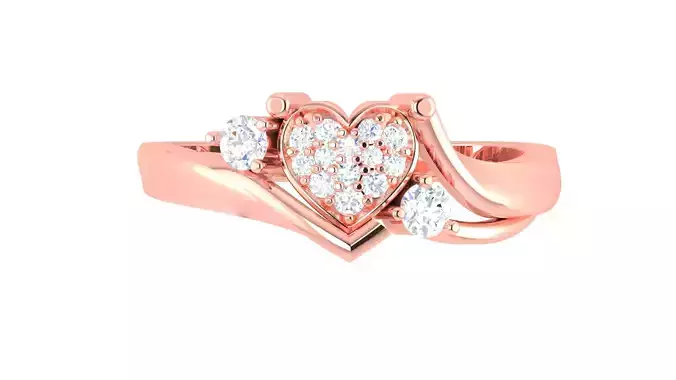 Women Heart Ring 3dm stl Renders Details