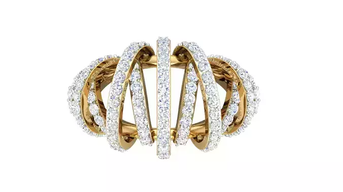 Women Cocktail Diamond Ring 3dm stl Renders Details