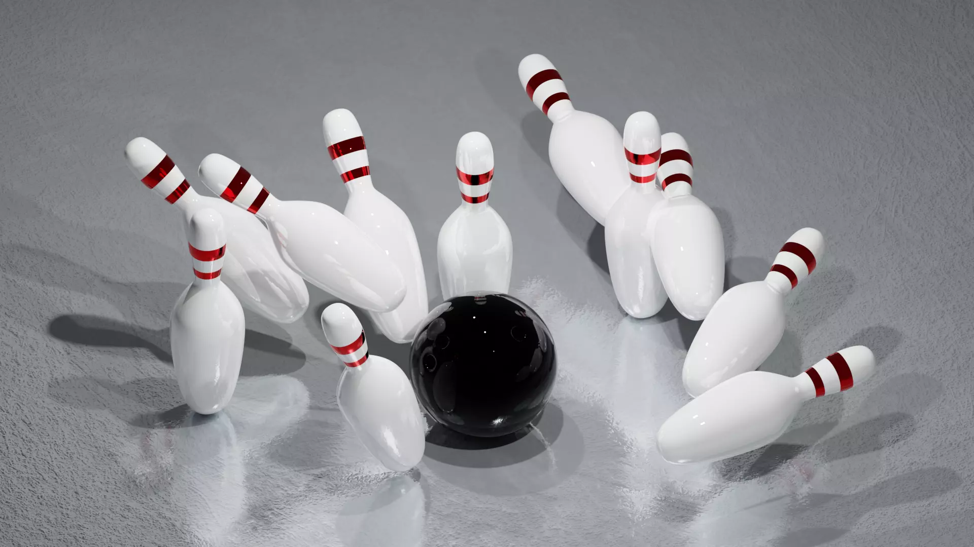  Bowling Ball and Pins 3D model_0
