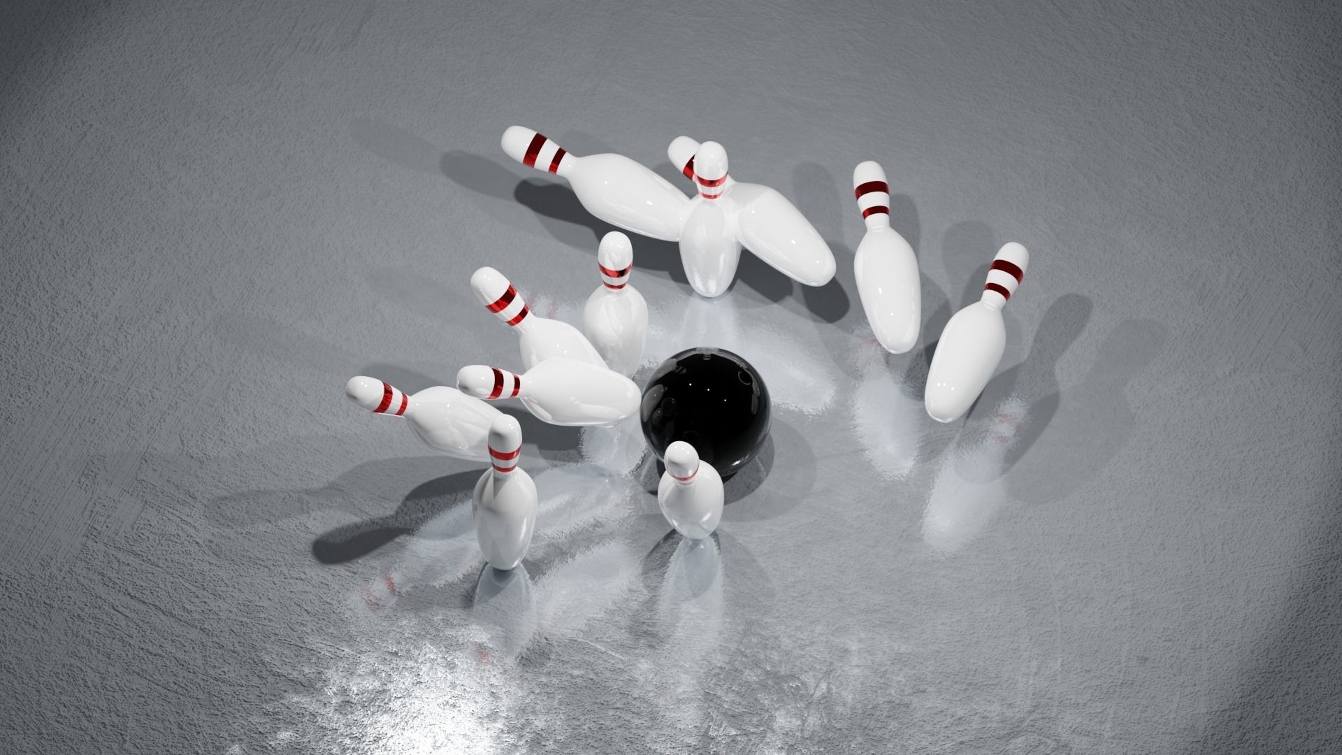  Bowling Ball and Pins 3D model_3