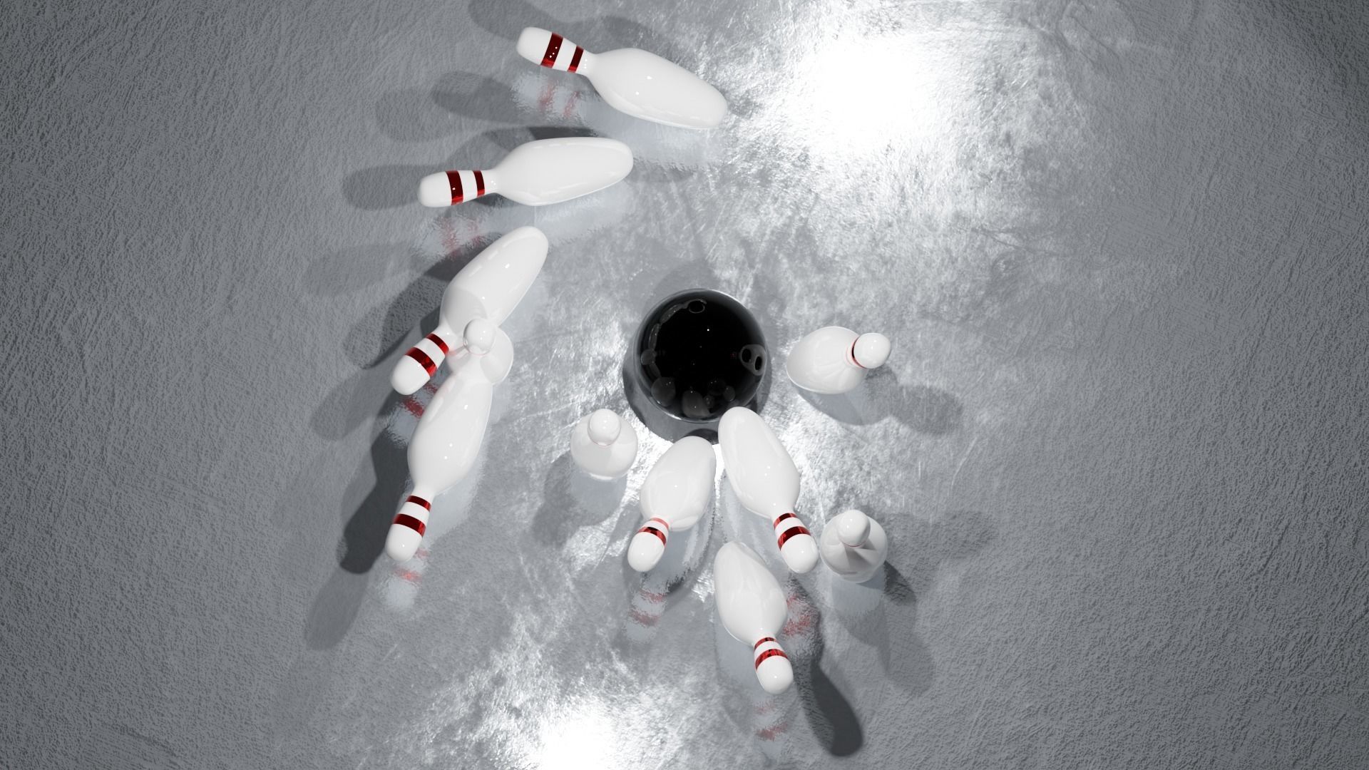  Bowling Ball and Pins 3D model_2