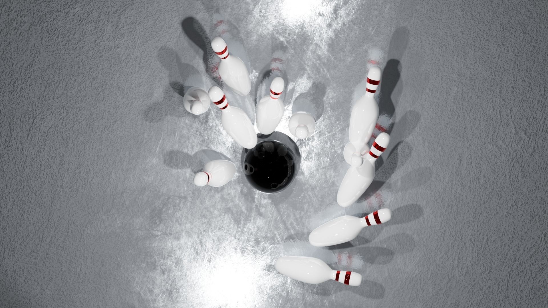  Bowling Ball and Pins 3D model_4