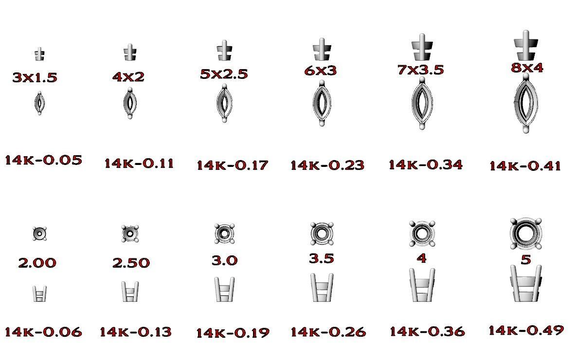 Pack of Prongs for Gems 704 3D print model_17