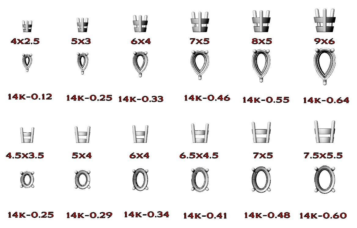 Pack of Prongs for Gems 704 3D print model_9