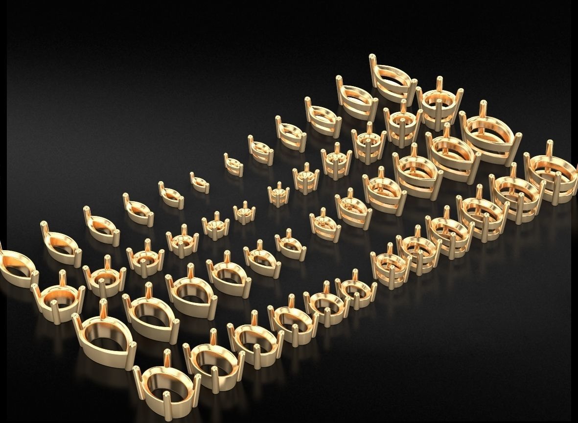 Pack of Prongs for Gems 704 3D print model_3