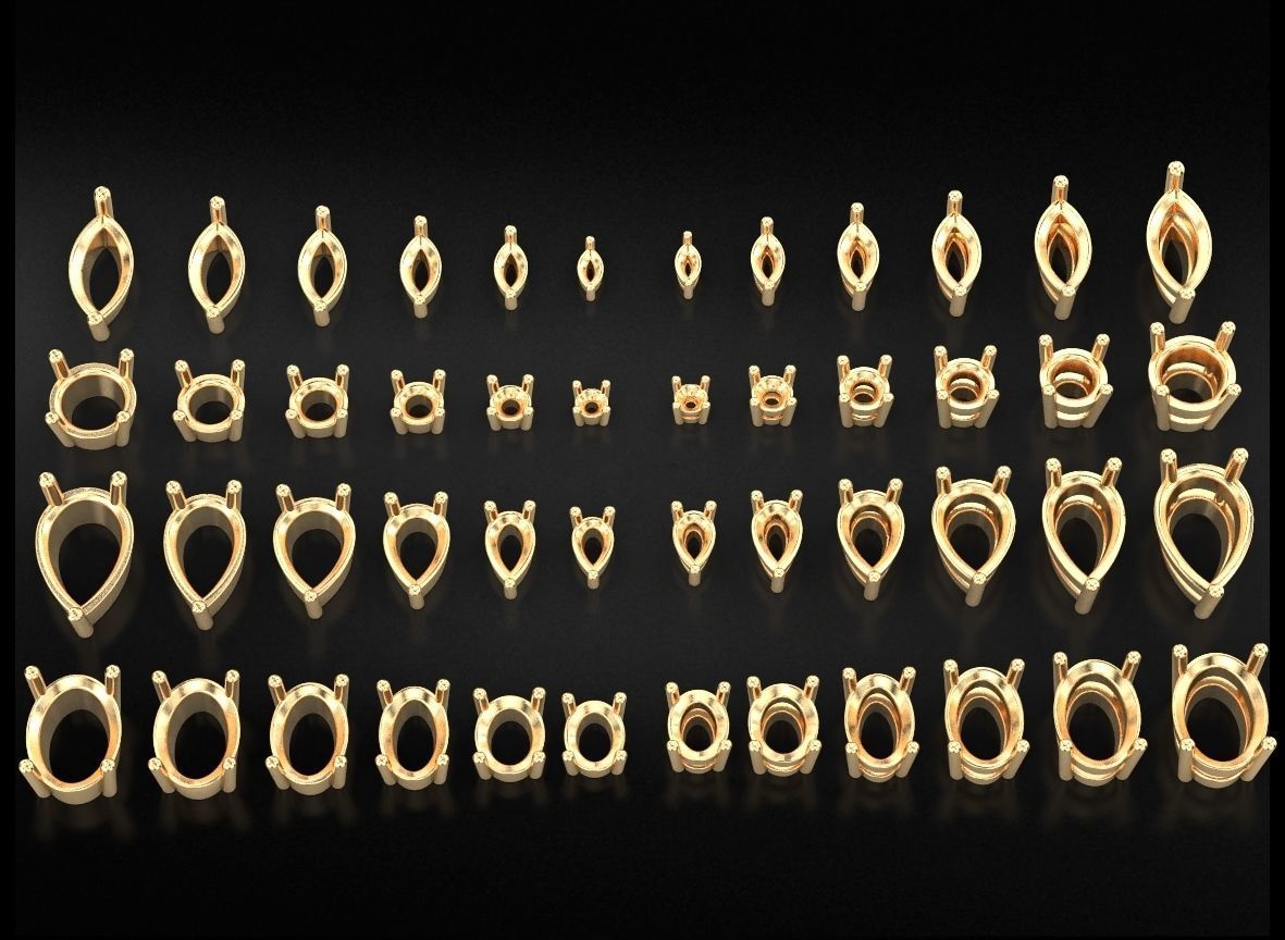 Pack of Prongs for Gems 704 3D print model_4