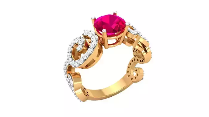 Cocktail ring 3dm stl renders details 