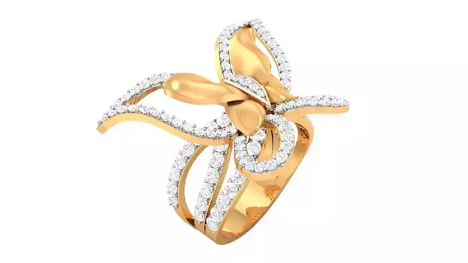 Diamond Cocktail Ring 3dm stl renders details 