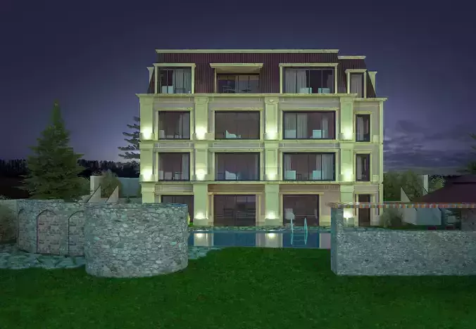 Architecture Villa Scene 3D model
