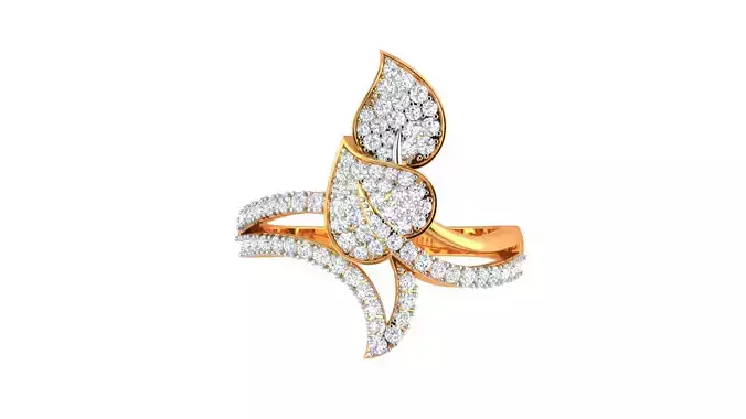 Diamond Cocktail ring 3dm stl renders details