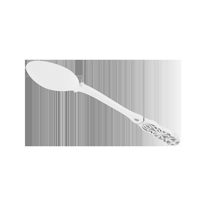 Silver teaspoon with a cross 3D print model_4
