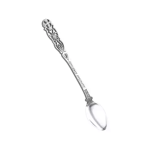 Silver teaspoon with a cross