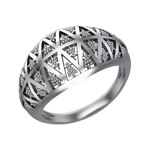 Ring with a geometric pattern