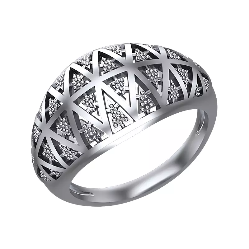 Ring with a geometric pattern 3D print model_0