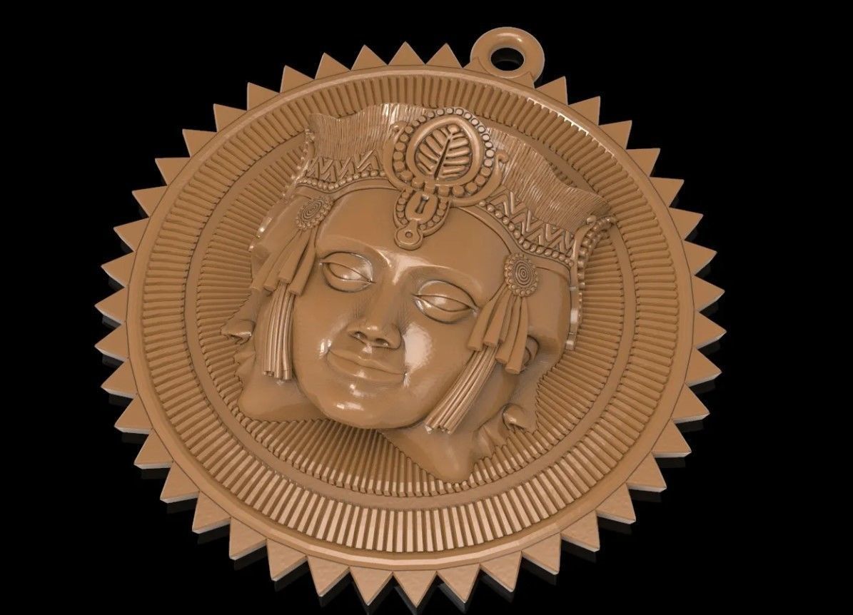 BRAHMA PENDANT JEWELRY MEDALLION 3D print model_1