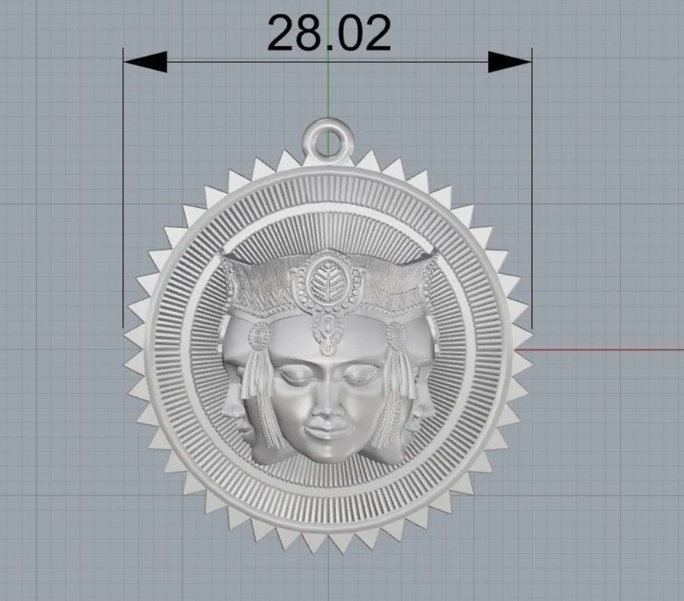 BRAHMA PENDANT JEWELRY MEDALLION 3D print model_4
