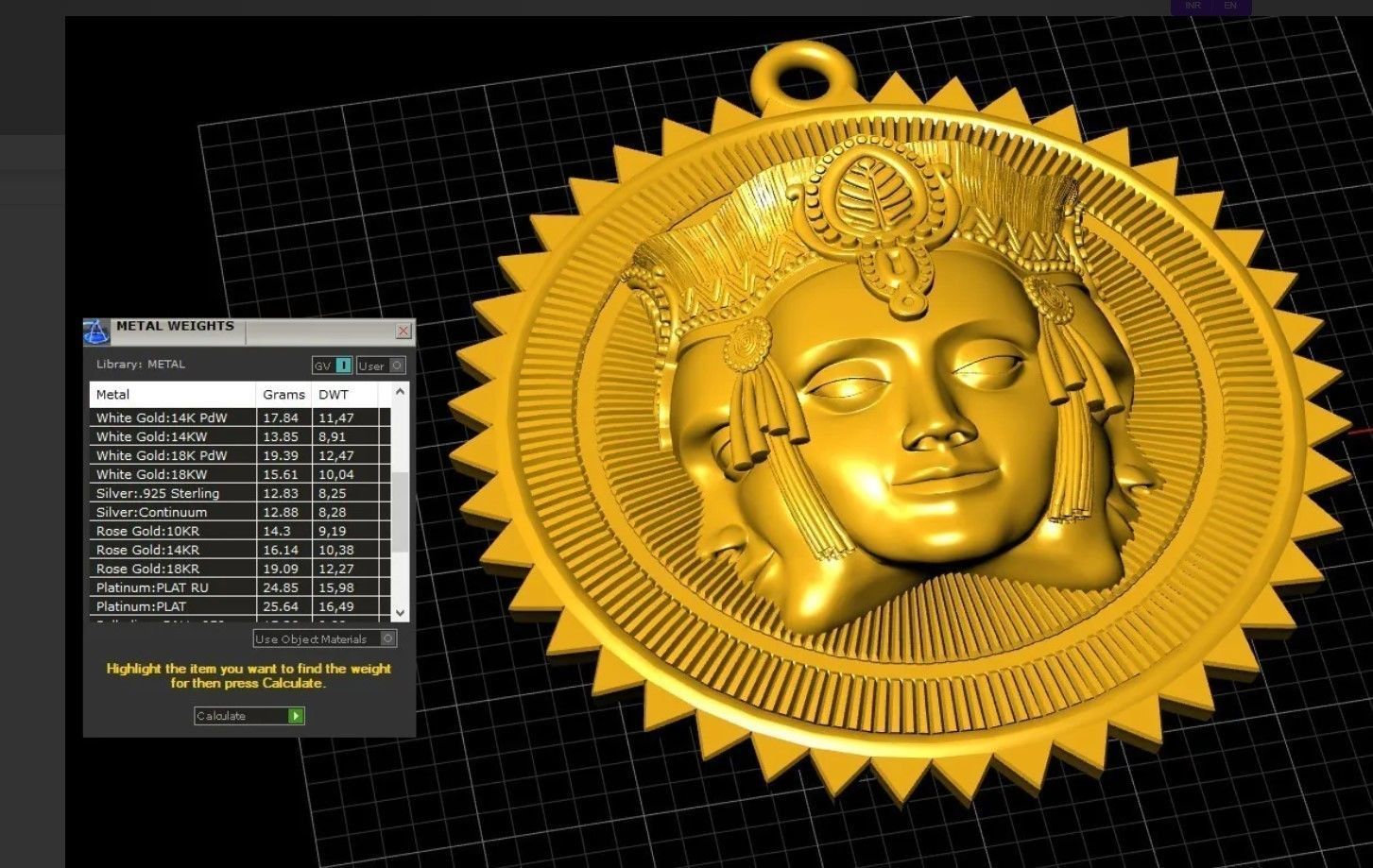 BRAHMA PENDANT JEWELRY MEDALLION 3D print model_2