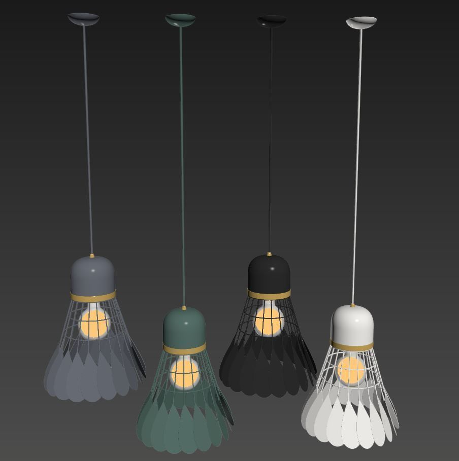 Minton - Modern Nordic Art Deco Hanging Light warly 3D model_8