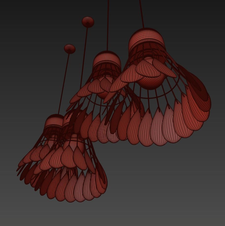 Minton - Modern Nordic Art Deco Hanging Light warly 3D model_12