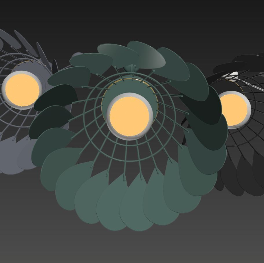 Minton - Modern Nordic Art Deco Hanging Light warly 3D model_10