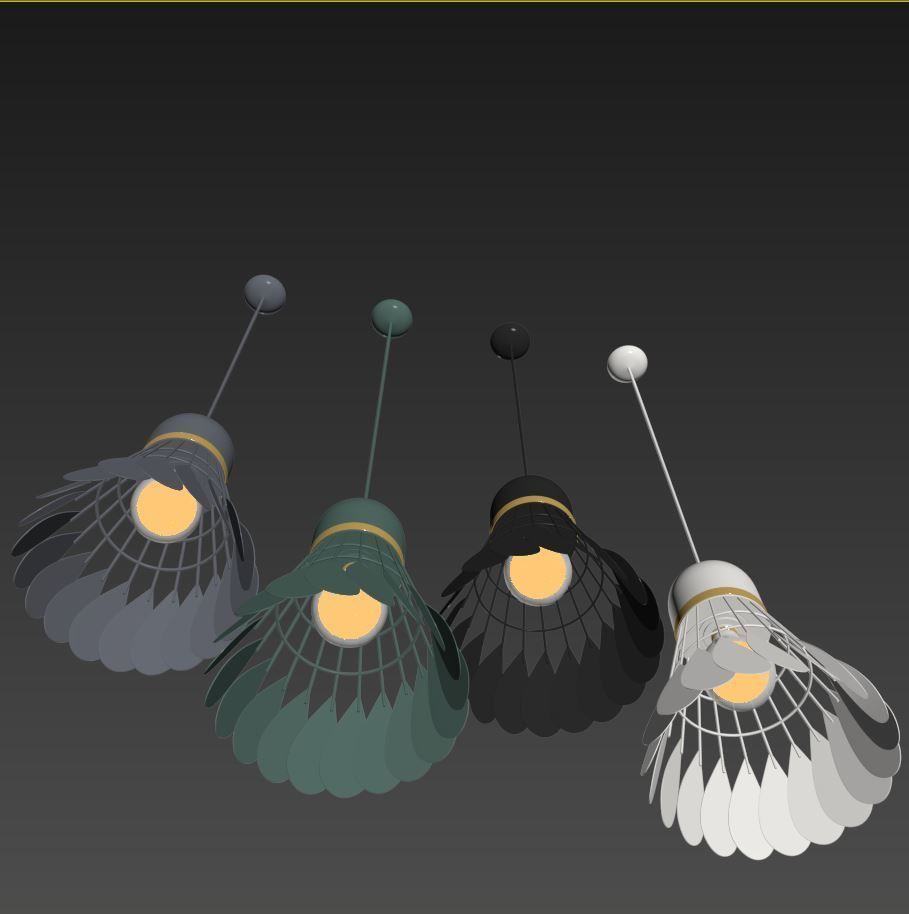 Minton - Modern Nordic Art Deco Hanging Light warly 3D model_11