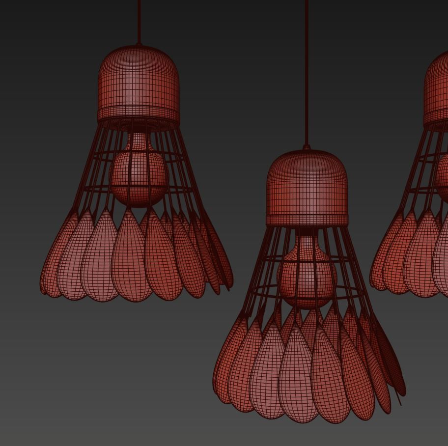 Minton - Modern Nordic Art Deco Hanging Light warly 3D model_14