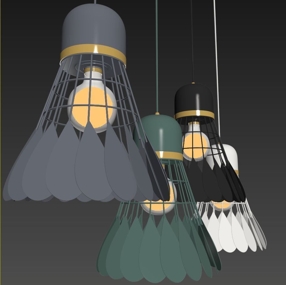 Minton - Modern Nordic Art Deco Hanging Light warly 3D model_9