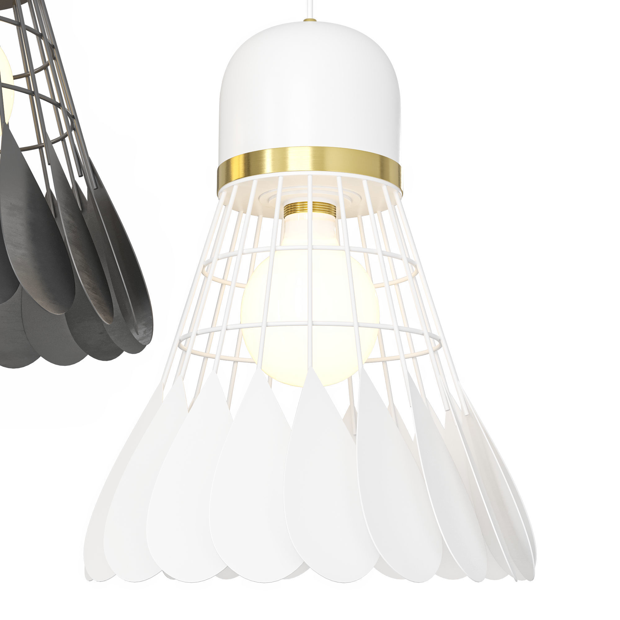 Minton - Modern Nordic Art Deco Hanging Light warly 3D model_4