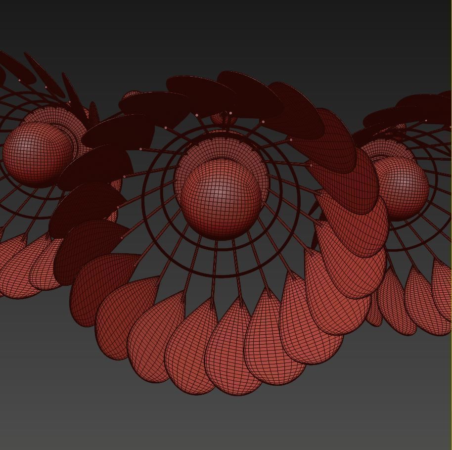 Minton - Modern Nordic Art Deco Hanging Light warly 3D model_13