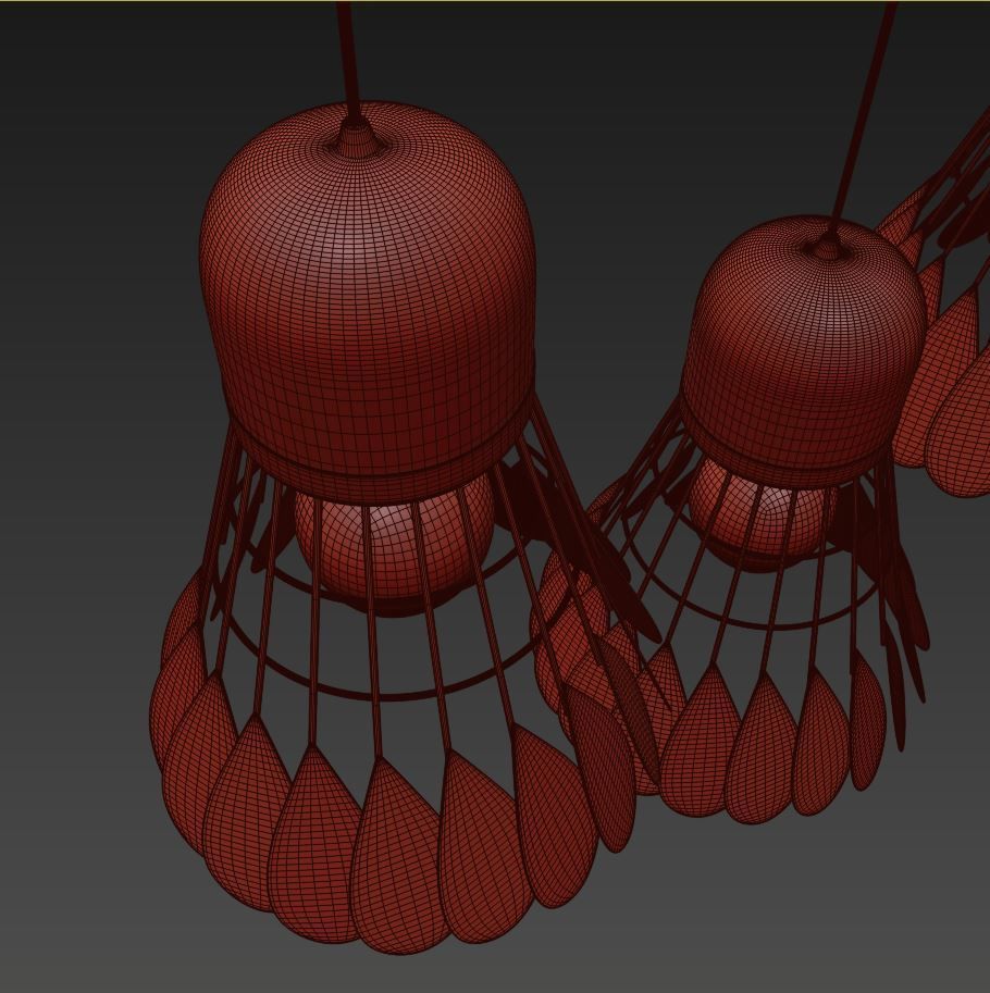 Minton - Modern Nordic Art Deco Hanging Light warly 3D model_15