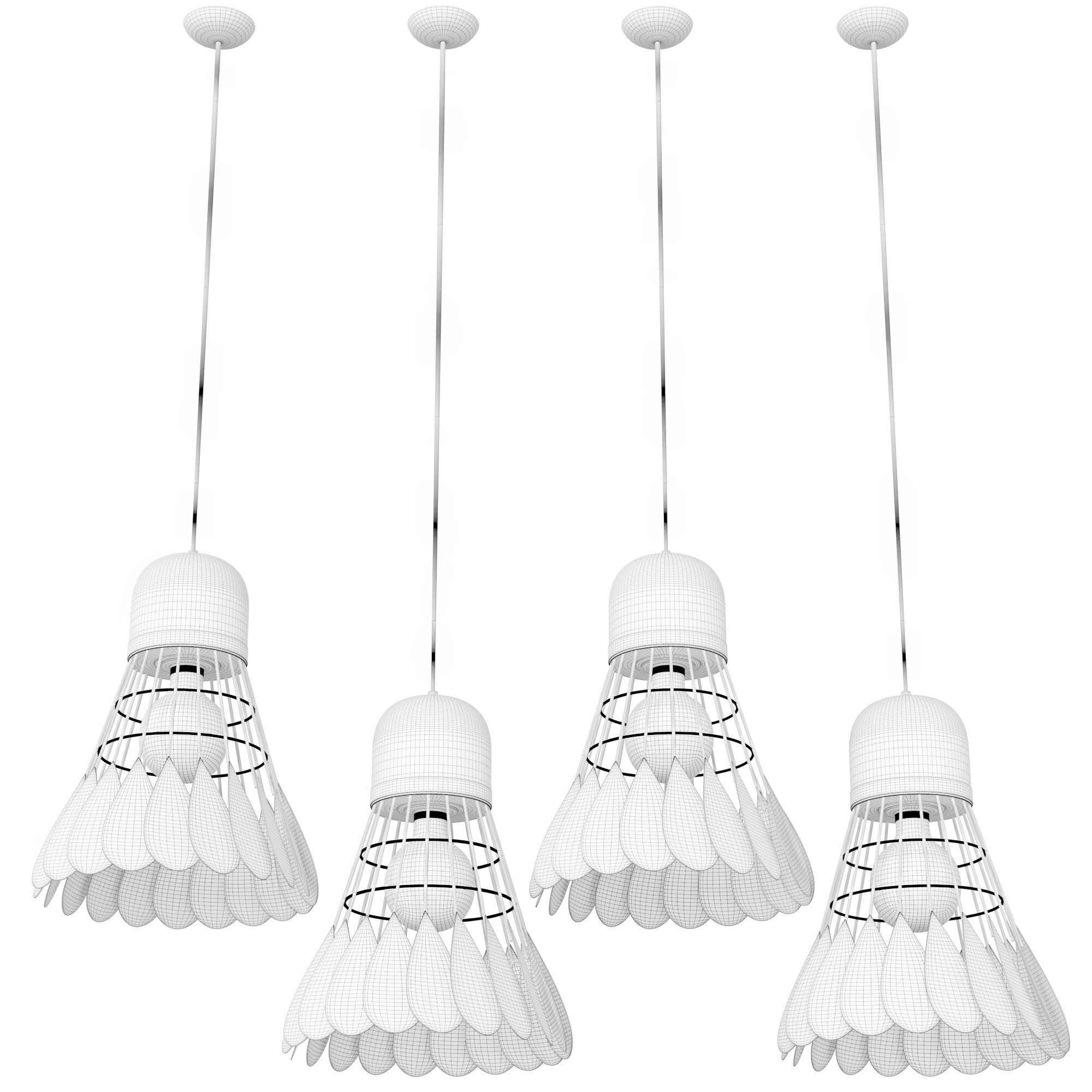 Minton - Modern Nordic Art Deco Hanging Light warly 3D model_7