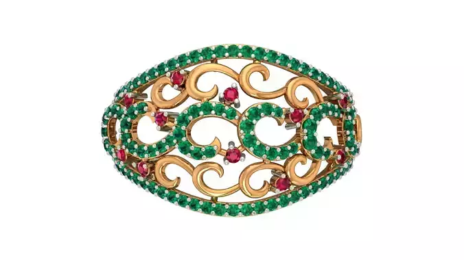 Women Cocktail Ring 3dm render detail