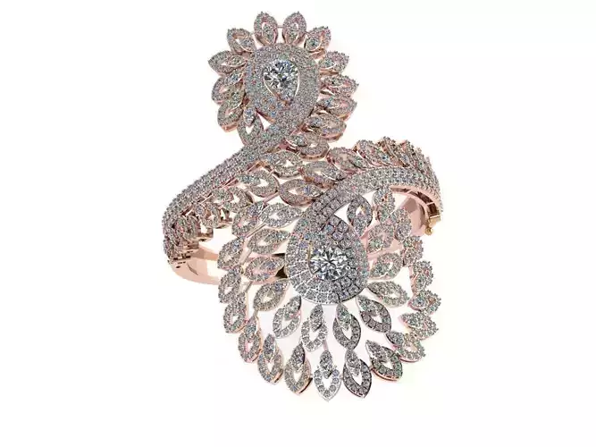 bracelets peacock ring in rose gold with diamonds