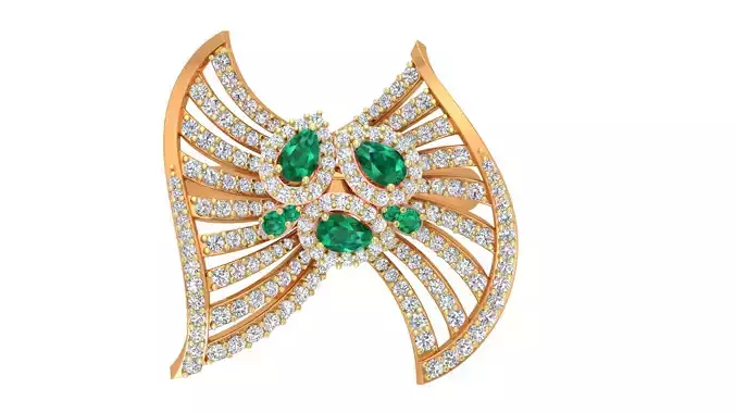 Women Cocktail Pear Diamond Ring 3dm stl Renders Details