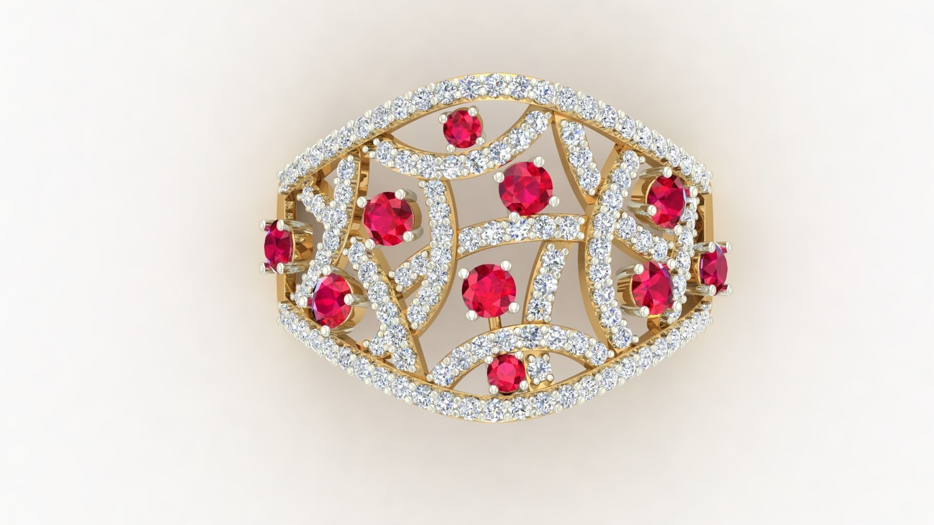 Cocktail Diamond Ring 3dm stl Renders Details 3D print model_7