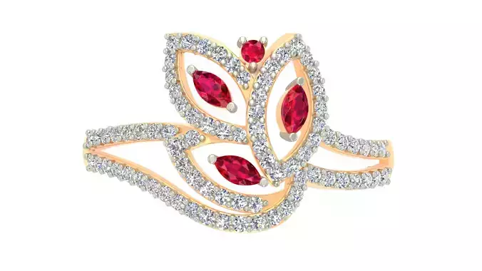 Cocktail Marquise Diamond Ring 3dm stl Renders Details