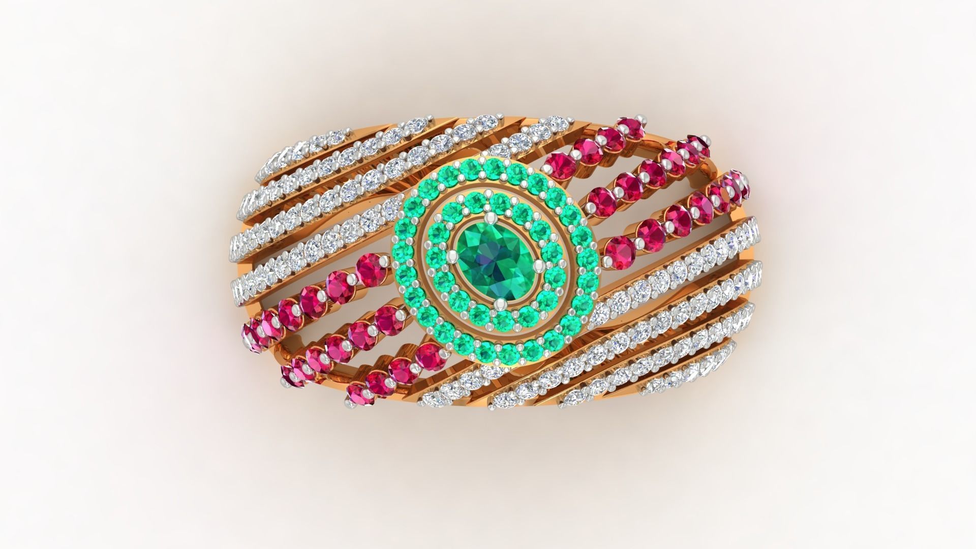 Cocktail Diamond Ring 3dm stl Renders Details 3D print model_6