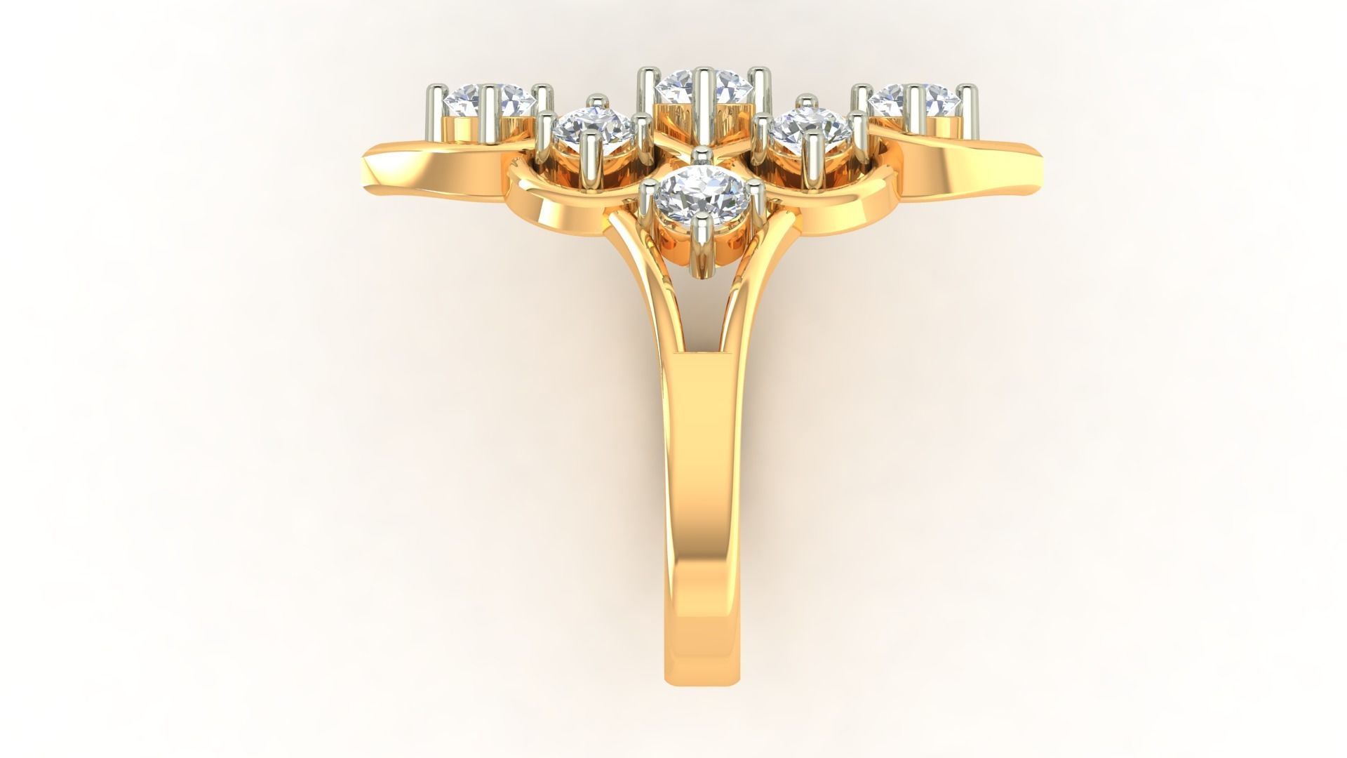 Cocktail Diamond Ring 3dm stl Renders Details 3D print model_4
