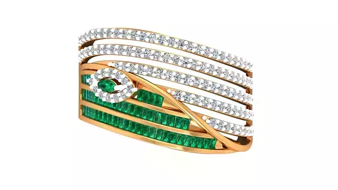 Cocktail Marquise Diamond Ring 3dm stl Renders Details