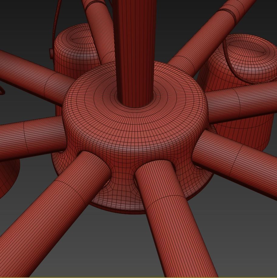 modern-nordic-drop-down-pendant-chandelier-warmly chandelier ... 3D model_14