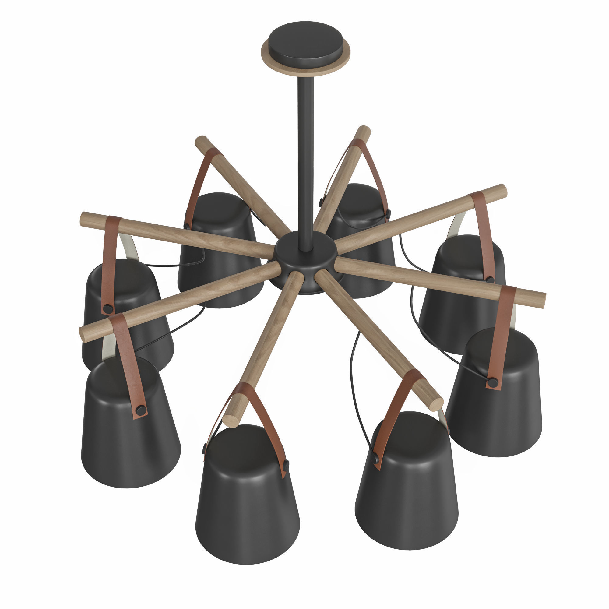 modern-nordic-drop-down-pendant-chandelier-warmly chandelier ... 3D model_2